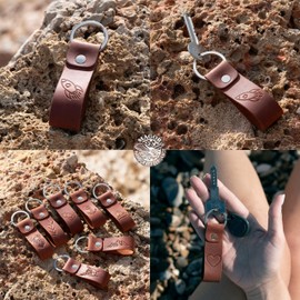 Leather Keychain Favorite for Men, Keyring Gift for Women & Men, Birthday & Anniversary, Full Cow Leather (Rocket)