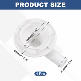 sourcing map 4Pcs Air Conditioner Drain Hose Connector Elbow Fitting with Rubber Ring for Mini-Split Units and Window AC Unit 40mm, White