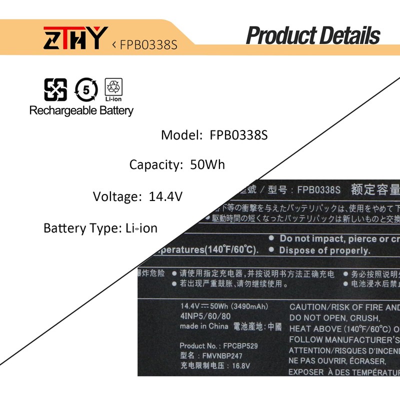 FPB0338S Battery for Fujitsu LifeBook T937 T938 T939 E448 E449