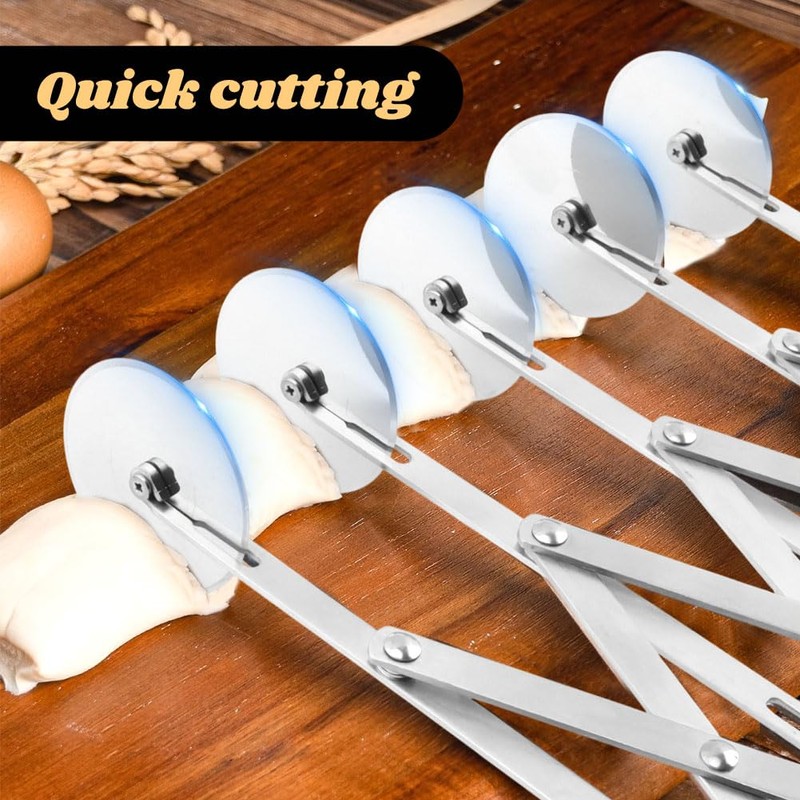 5 Wheel Stainless Steel Pizza Cutter with Double Wheel Dough