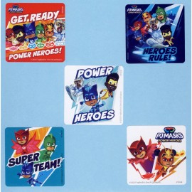 SmileMakers 15 PJ Masks Power Heroes Large Stickers - Party Favors - Catboy, Owlette, Gekko