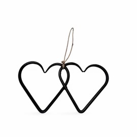 Schmiedeeisen Metall Herz Wanddekor Herz Liebe Ornamente Schwarz X Mas Baum hängen Gedenkgeschenke Valentinstag Geschenk Home Dekoration und Auto Dekor Größe 9 H x 15 B cm