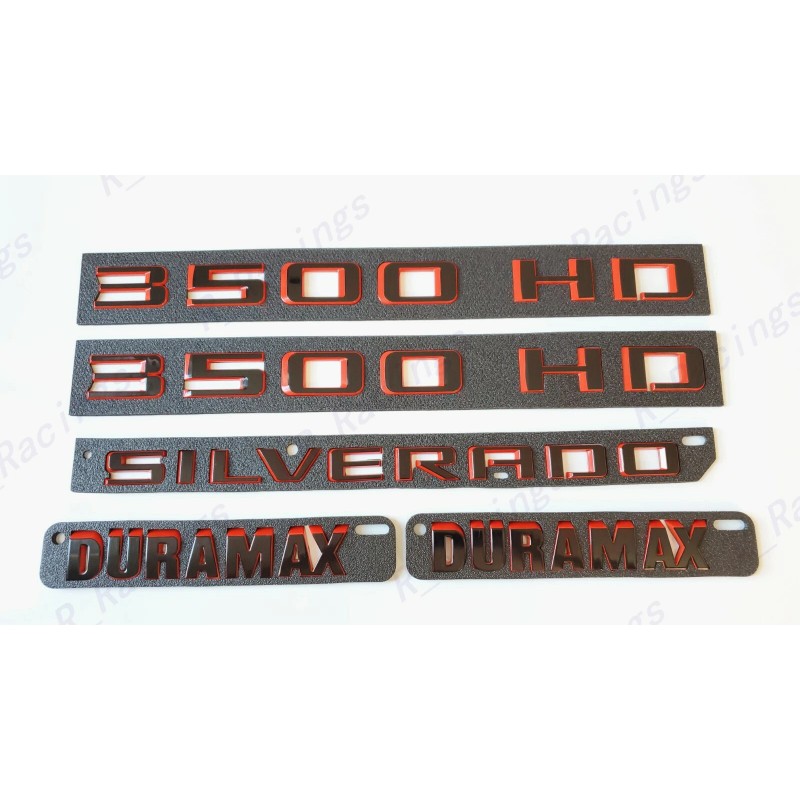 GM Auto Black Red Doors 3500HD Rear Silverado Hood Duramax