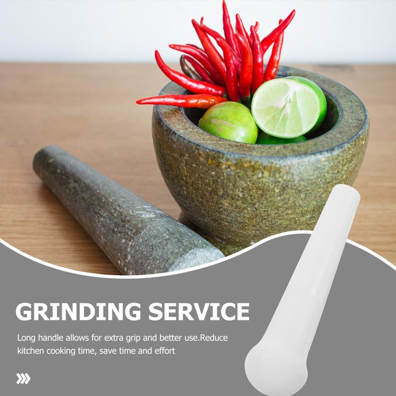 HEALLILY Ceramics Pestle Grinder Pestle Herb Food Grinding Stick Spice