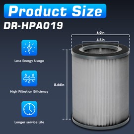 Anrain MC710S Replacement Filter, H13 True HEPA Replacement Filters Compatible with Purifier Tower Fan MC710S, DR-HPA019 Replacement HEPA Filter 2-Stage Filtration (2-Pack)