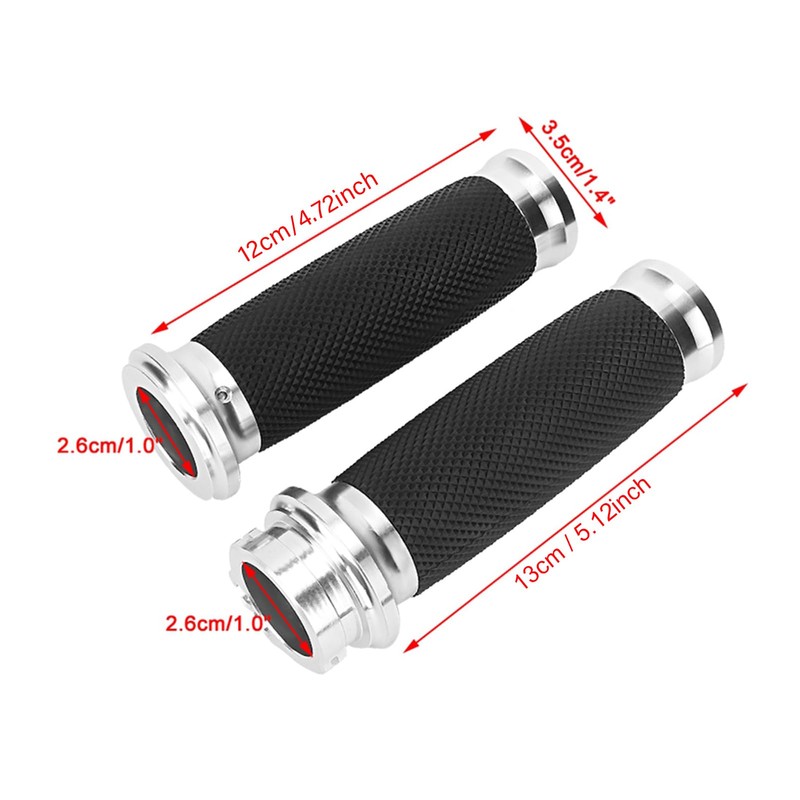 Gorgeri Motorcycle Handlebar Grips, 1 Pair Universal 25 mm Aluminium