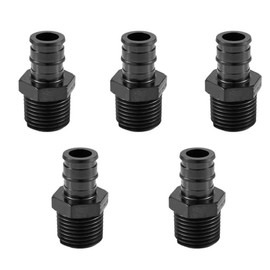 5 Pack TMKOOL Pex A Expansion 1 inch x 1 inch Male NPT Threaded Adapter Fitting Poly PPSU for PEX-A Pipe/Tubing, ASTM F1960 (5Pcs 1"x1")