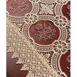 Simhomsen Burgundy Lace Table Runner 16 × 108 Inch Long