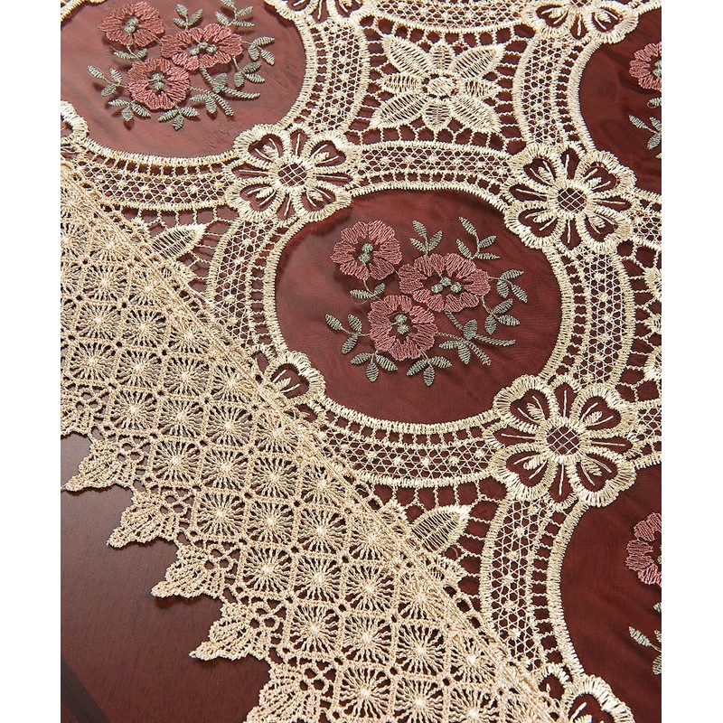 Simhomsen Burgundy Lace Table Runner 16 × 108 Inch Long