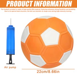 GOEDCH Football Curve Ball: Size 5 EVA Rubber Curve Ball, Lightweight Curve Ball, Orange and White Curved Rubber Football with Pump and Needle, Footballs for Training Indoor and Outdoor