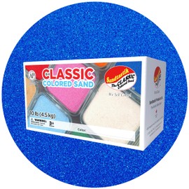 Sandtastik Classic Colored Sand- Blue: 10 lb Box of Non-Toxic, Fine Grain Colored Sand for Arts & Crafts, Home, Sand Bottle and Weddings - Vibrant Sand for Painting, DIY Projects, Sensory Play