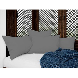 Roosnam&Aifar Smooth&Soft PolyCotton Housewife Pillowcases Pair 2 Pack of Standard Pillow cases 50x75 cm, Soft Breathable Wrinkle and Fade Resistant (Standard Pillowcases) (Dark Grey)