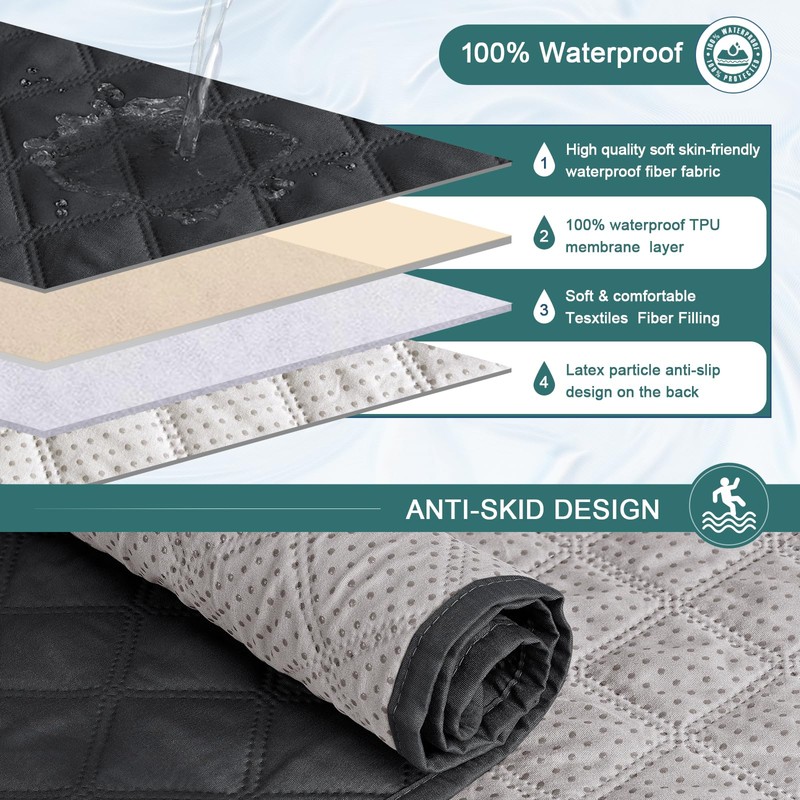 Ruaozz Waterproof Recliner Couch Covers 1-Piece Sofa Covers Washable Recliner
