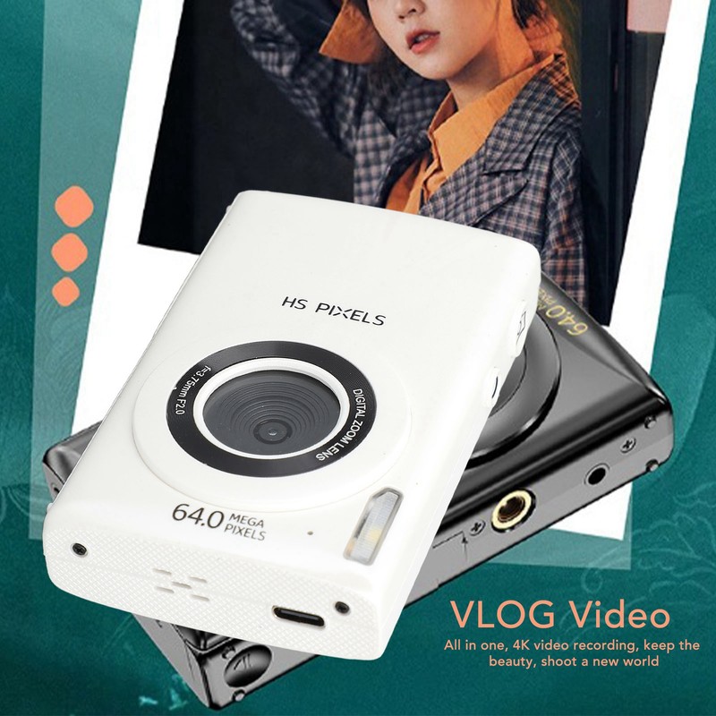 Digital Camera 4K 64MP MP3 Player 18X Zoom Auto Focus