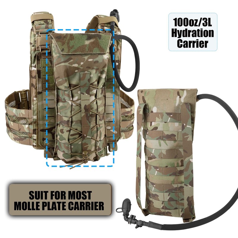 PETAC GEAR 1.5L / 3LTactical Hydration Pack，Molle Carrier Pouch for
