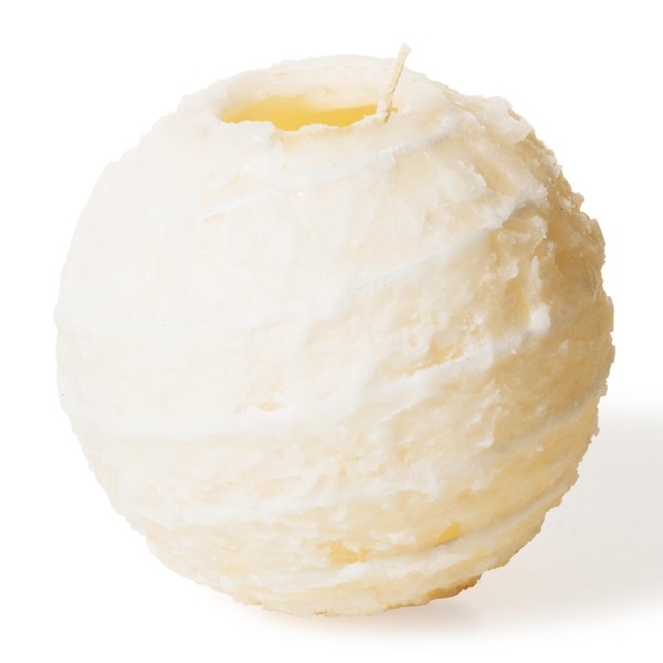 Spiral Beeswax Candle Unscented, 4.5" Beige Unique Hollow Sphere, Soy