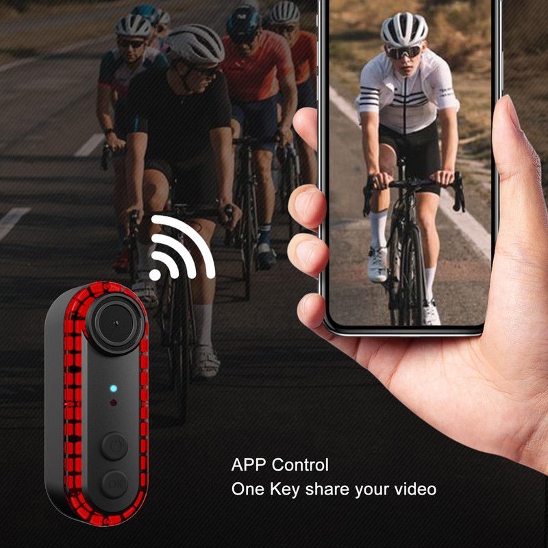Bike Camera with Tail Light, Bike Rearview Camera 1080P HD