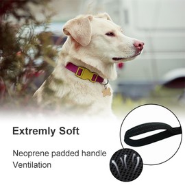 Thick Dual Padded Handle Traffic Dog Leashes Short Outside with Reflective Stitching, Dog Short Rope Leash 360° Heavy Duty Metal Buckle, Leash Hand for Small to Strong Sized Dogs Training Black 1.5FT