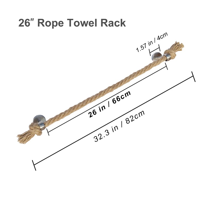 Perfeso.L Nautical Rope Towel Holder - Coastal Towel Rack with