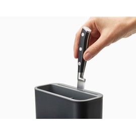 Joseph Joseph Extendable Dish Drying Rack with Dual Parts - Stainless Steel, Non-Scratch, Movable Utensil Drainer & Drainage Spout, Gray