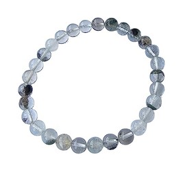 TreasureBay Handmade Natural Gemstone Stretch Bracelet for Men and Women | 6MM Natural Gemstone Beaded Stretchy Bracelet (Crystal Rock)