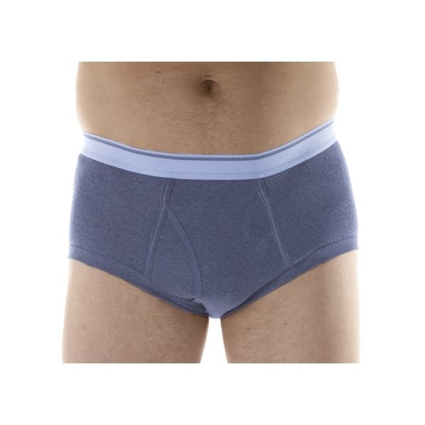 1-Pack Men's Gray Classic Regular Absorbency Washable Reusable Incontinence Briefs XL (Waist 42-44)