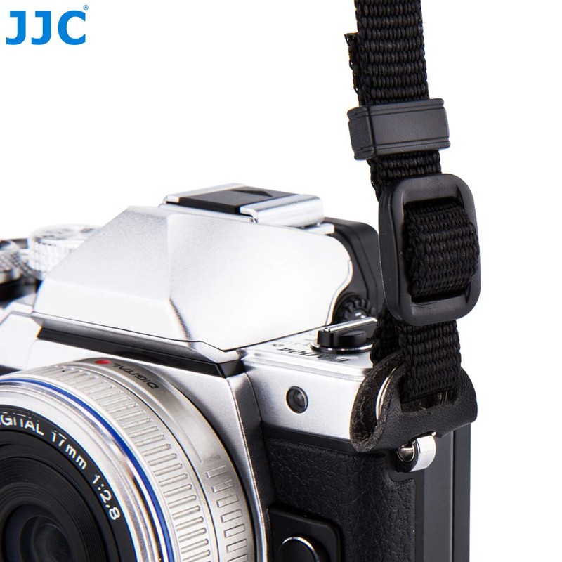 JJC NS-M1BK Neoprene Umhängeband für Kameras, Schwarz, Fits Mirrorless Camera