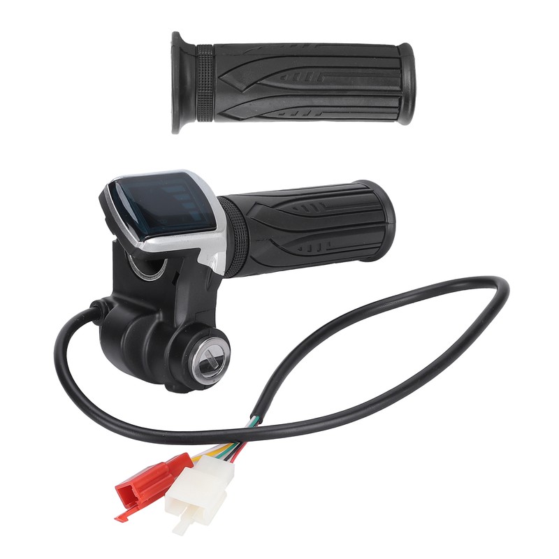 60V LED Digital Meter Electric Bike Scooter Throttle Grip Handlebar