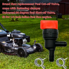 90 Degree Fuel Cut Off Valve 1/4" Inline Shut Off Valve with Clamps