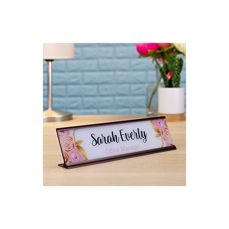 ExcelMark 2” X 8” Floral Designer Name Plate (Style 7)