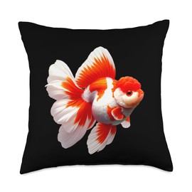 Thai Oranda Goldfish Lovers Fancy Goldfish Aquarium Fish Throw Pillow