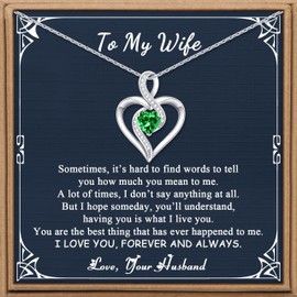 JoycuFF To My Soulmate Necklace, Sterling Silver May Birth Month Pendant Jewelry for My Soulmate, Anniversary and Birthday Gift Idea