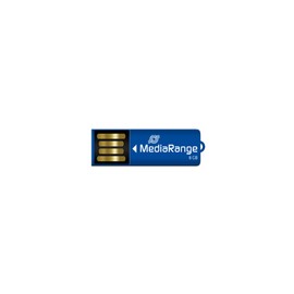 MediaRange MR975 USB Nano Stick 8GB/Paper Clip Office Clip Leather Blue