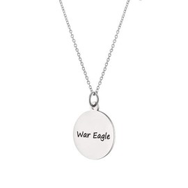 Stone Armory Auburn University Gifts - WAR EAGLE Engraved Pendant Necklace - Hypoallergenic and Adjustable 16-18in - Auburn University Jewelry for Women