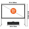 Happybuy Projector Screen with Stand, 100 Inch 16:9 4K HD