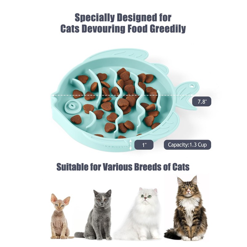 Coomazy 2-in-1 Silicone Slow Feeder Dog Cat Bowls, Lick Mat