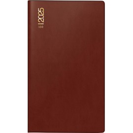 rido/idé Pocket Diary Model TM 11 (2025), 2 Pages = 1 Month, A6, 40 Pages, Plastic Cover, Bordeaux