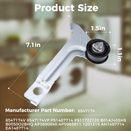 8547174 Dryer Idler Pulley Compatible with Whirlpool, Maytag, Kenmore, Kitchen Aid, Replace Part # 8547174V PS1487714 AP3890848 AP5983811 1201316 AH1487714 EA1487714