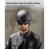 ILM Motorcycle Half Helmet with Sunshield Quick Release Strap Half