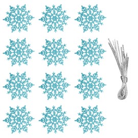 Rumyve 12pcs Winter Snowflake Decorations,3D Plastic Glitter Snowflakes Ornaments,Winter Wonderland Window Decoration Party Winter Wedding Decor(Silver)