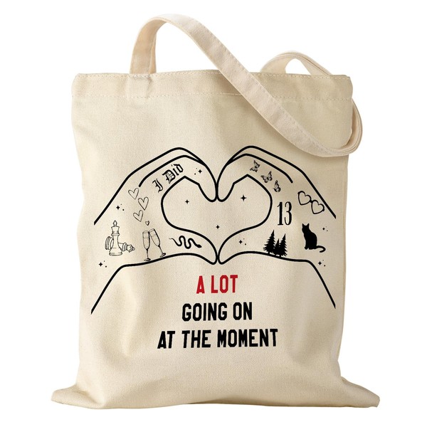 Miss Adola Aesthetic Canvas Tote Bag with Pattern for Women