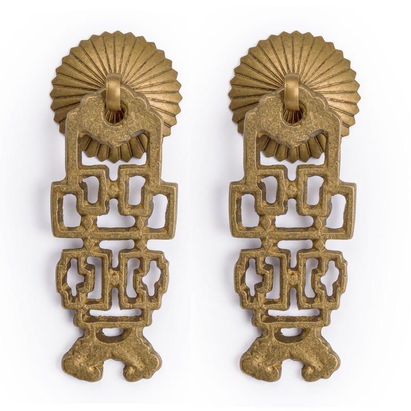 Hardware Philosophy Ancient Throne Brass Hardware Pulls 3.5-Inch - Set