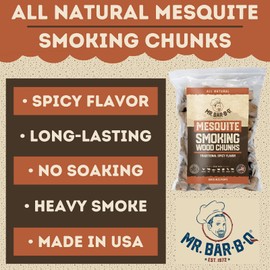 Mr. Bar-B-Q Mesquite Smoking Wood Chunks | All-Natural BBQ Wood Chunks | Delicious Smokey Spicy Flavor | 3.5 Pound Bag of Wood Chunks