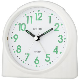 Bentima by Acctim 14702 Sweeper One Non-Tick Alarm Clock, White