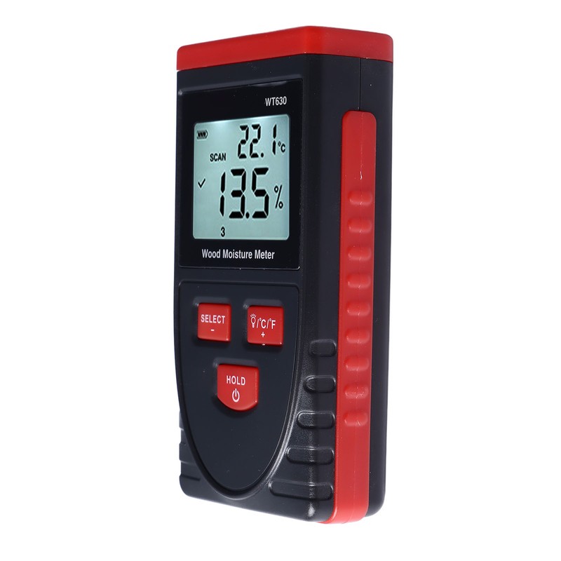Wood Moisture Meter High Accuracy Non Destructive Backlit Display Wood