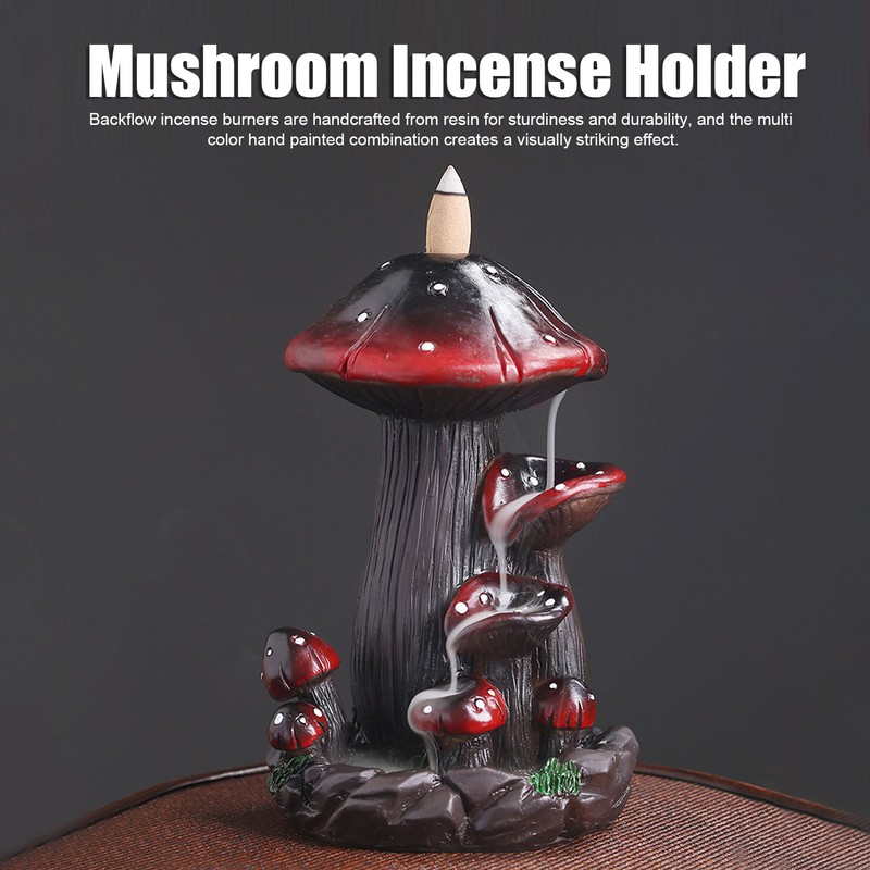Mushroom Backflow Incense Burners Handcrafted Exquisite Details Resin Backflow Incense