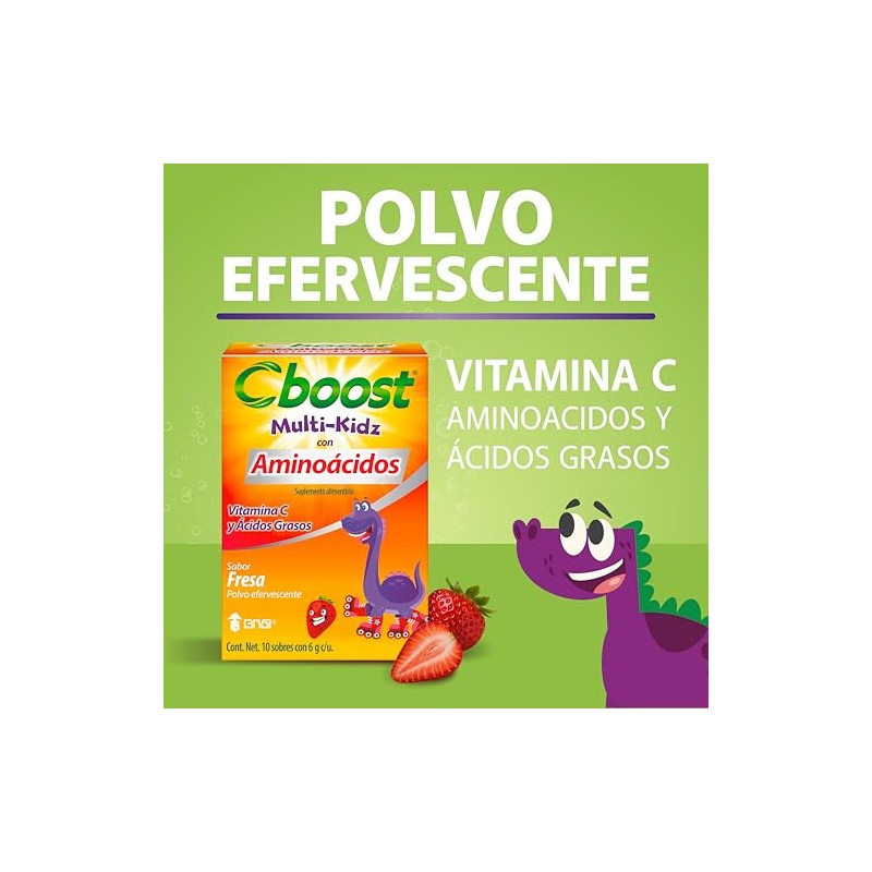 Cboost - Multi-Kidz, Suplemento Niños, Aminoácidos y Vitamina C, 10