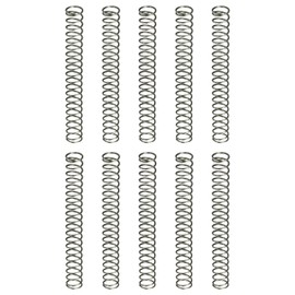 uxcell 10Pcs Compression Spring, 6mm OD, 0.6mm Wire Size, 50mm Free Length, Spring Steel Construction Extended Mechanical Compression Springs for Shop and Home Repairs, Silver Tone