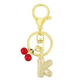 HUAAPLEGO Gold Letter Charms with Sparkling Zircon A-Z Initial Letter Keychain for Women Bag Charms Backpack Charms Purse Charms for Handbags(Letter K)