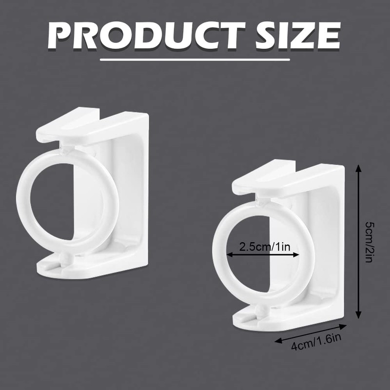 LELE LIFE 8pcs 360 Rotating Ring Curtain Rod Brackets, No